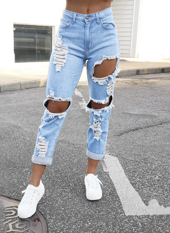 Fashion Personality Straight Jeans For European And American