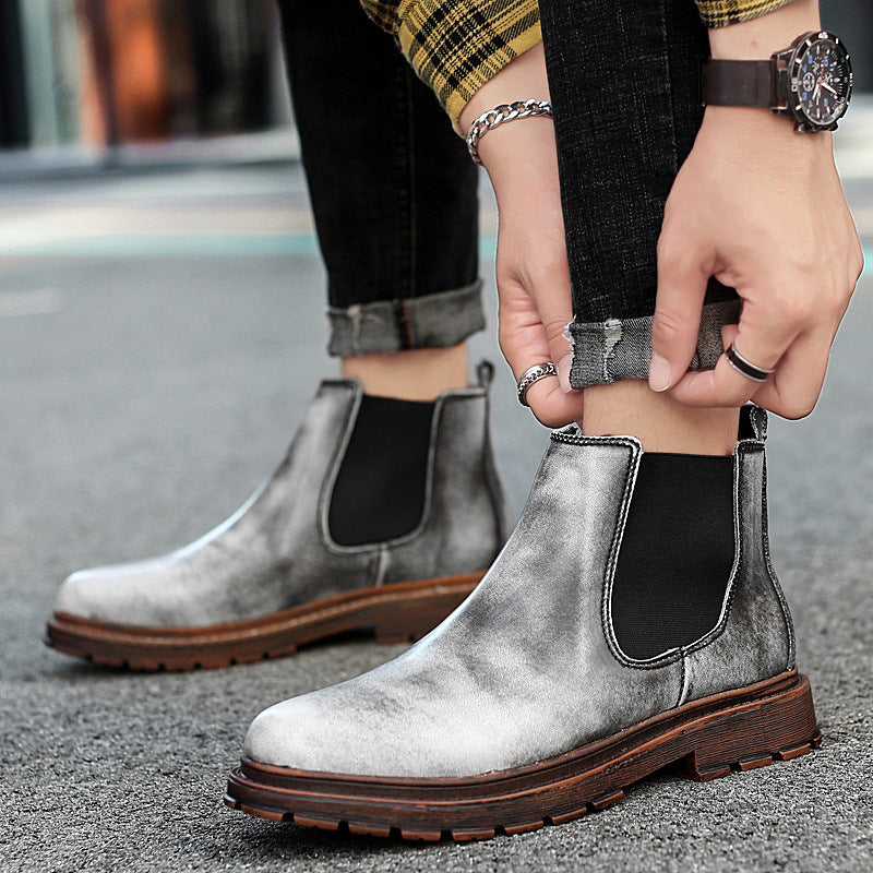 Men's Leather Trend High Top Martin Boots