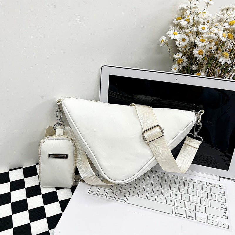 Women's Oxford Fabric Texture Triangle Bag
