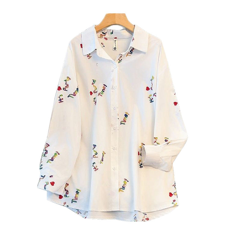 Fashion Personality Female Letter Embroidered Top
