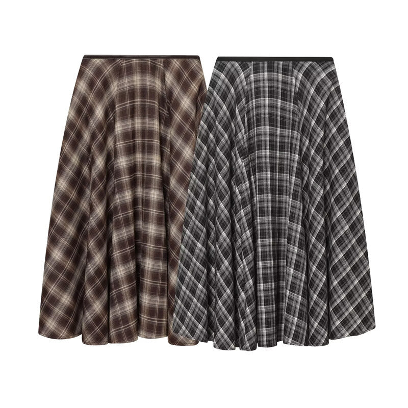 Women's Loose Plaid Midi Dress