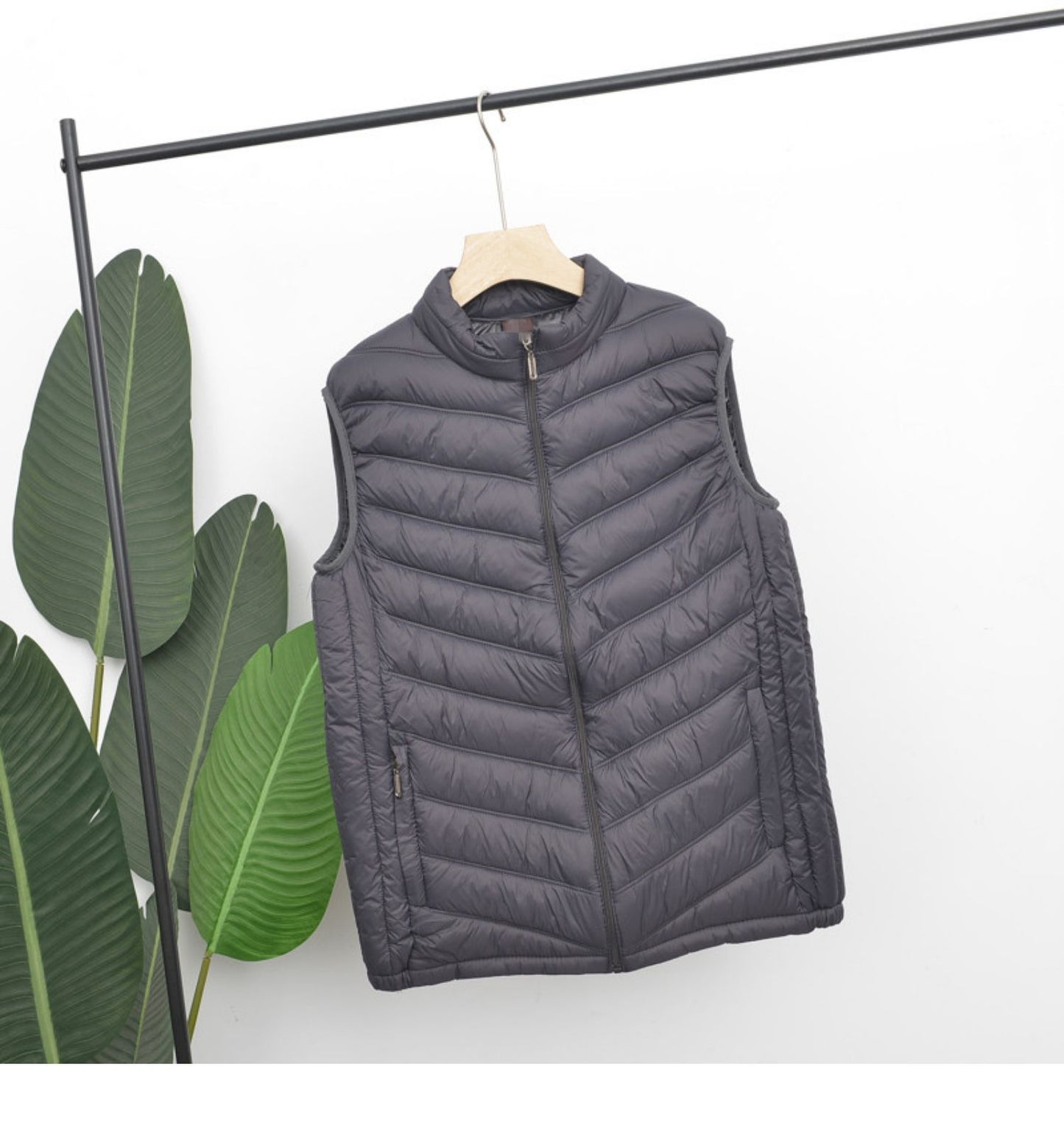 Down Cotton Men's Vest Stand Collar Waistcoat Warm Jacket