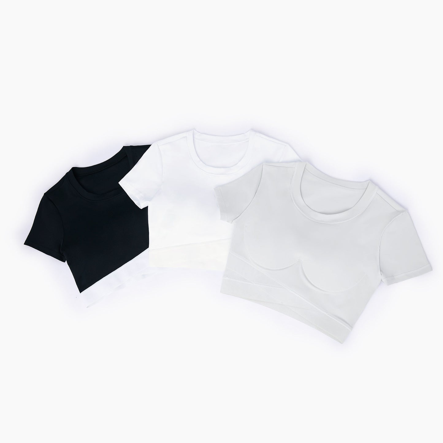 Short Sleeve Semi Fixed Cup High Elastic Top