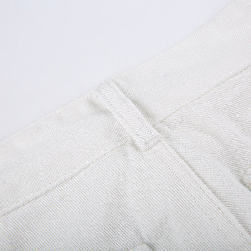Leg-high Waist Straight Tubular Casual Frock Trousers