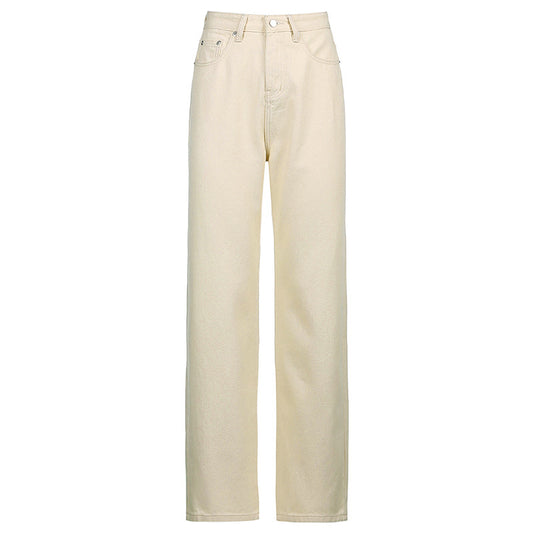 Amazon Women's Solid Color Low-rise Straight-leg Jeans