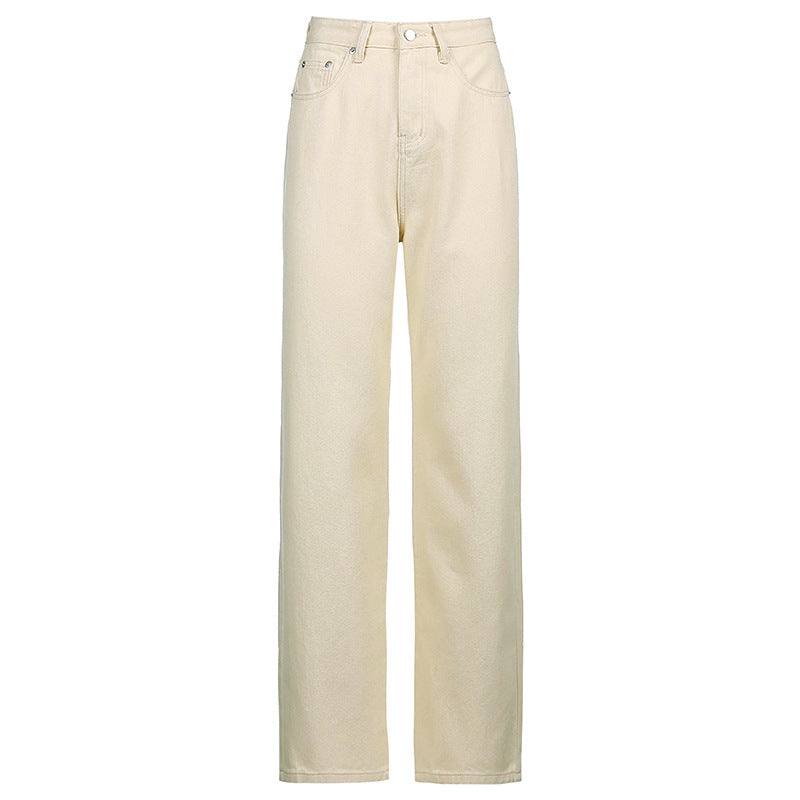 Amazon Women's Solid Color Low-rise Straight-leg Jeans