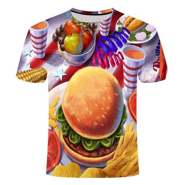 Trendy Beer 3D Digital Printing Men's Round Neck Short Sleeve T-Shirt