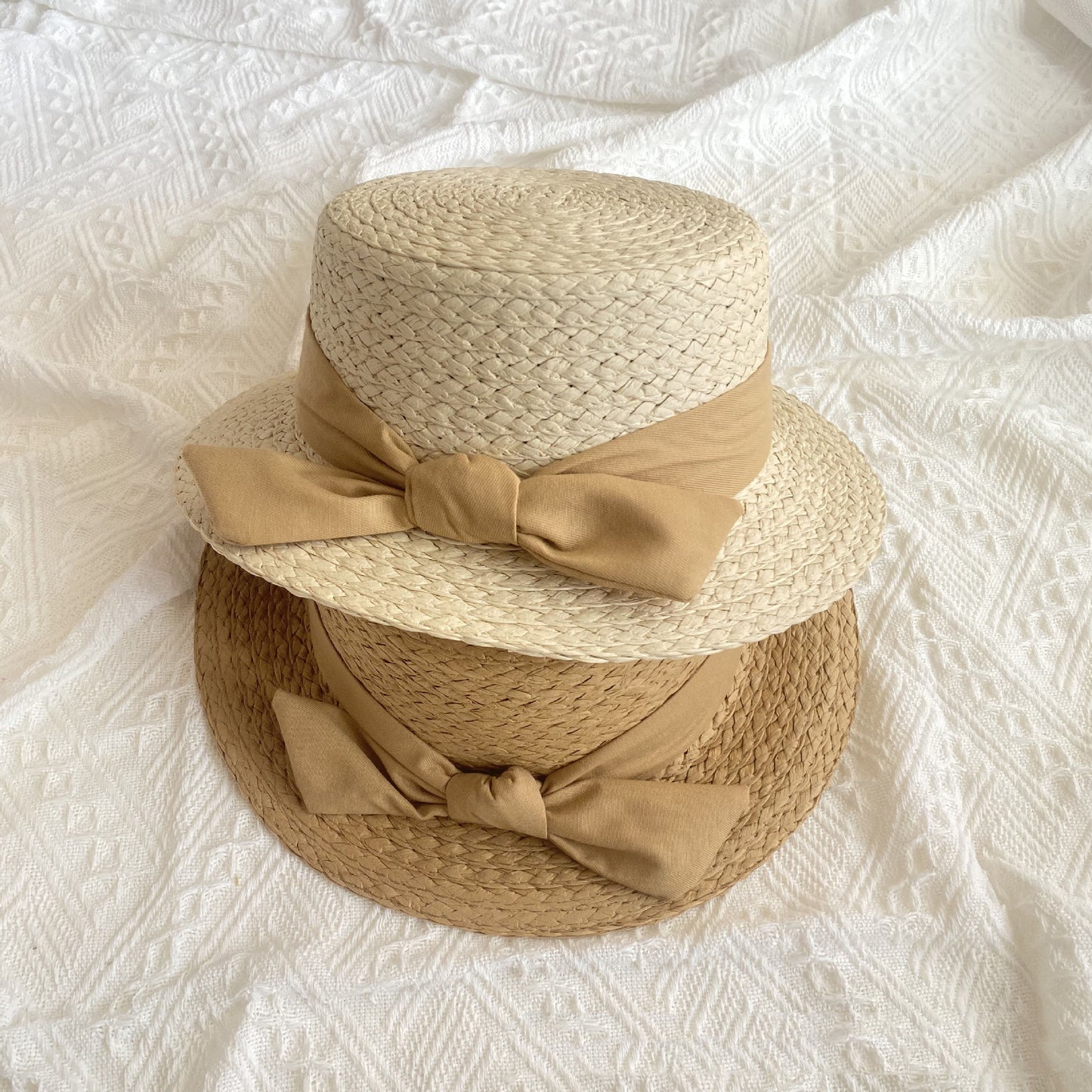 Women's Straw Hat Sunscreen Women's Bowknot Big Brim