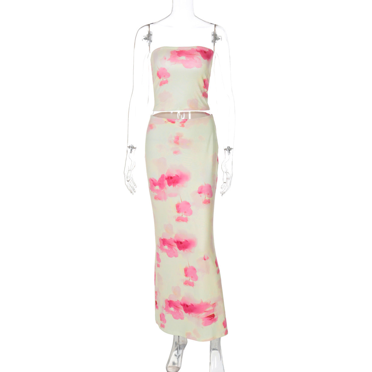 Tube Top And Figure-hugging Skirt Set