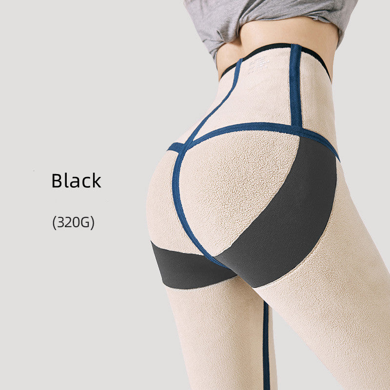 Women Wear Brushed Pants With A High Waist Winter Keep Warm