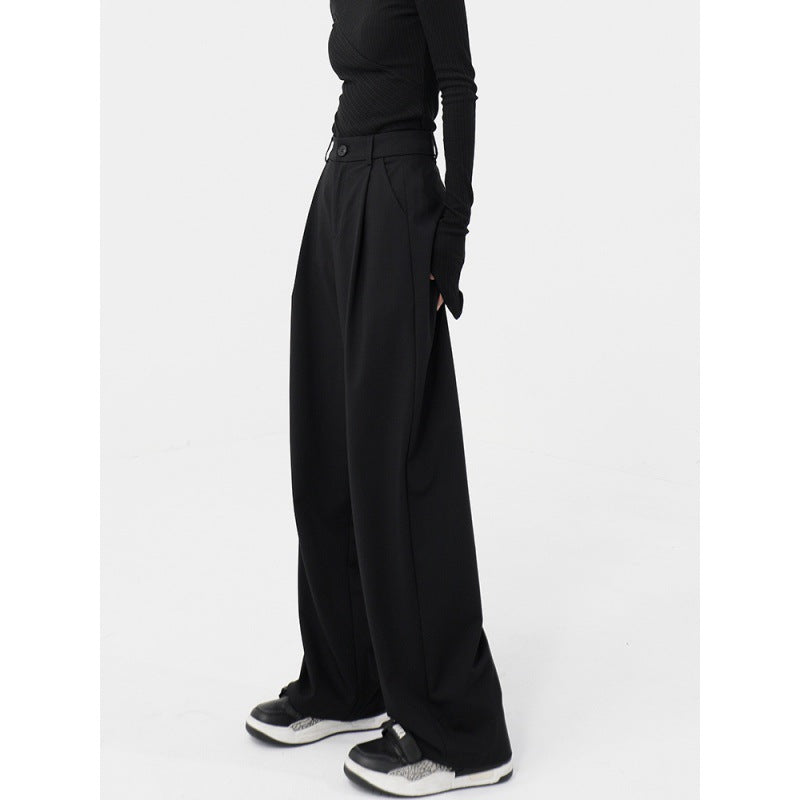 Design Mop Draping Effect Wide-leg Pants