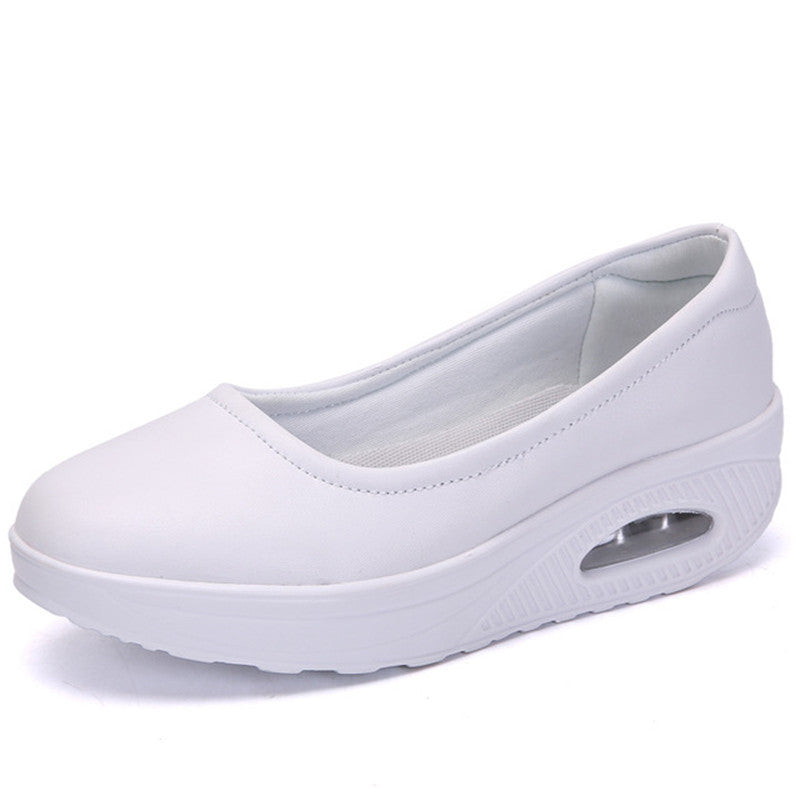 Plus size women's casual heightened wedge heel shoes
