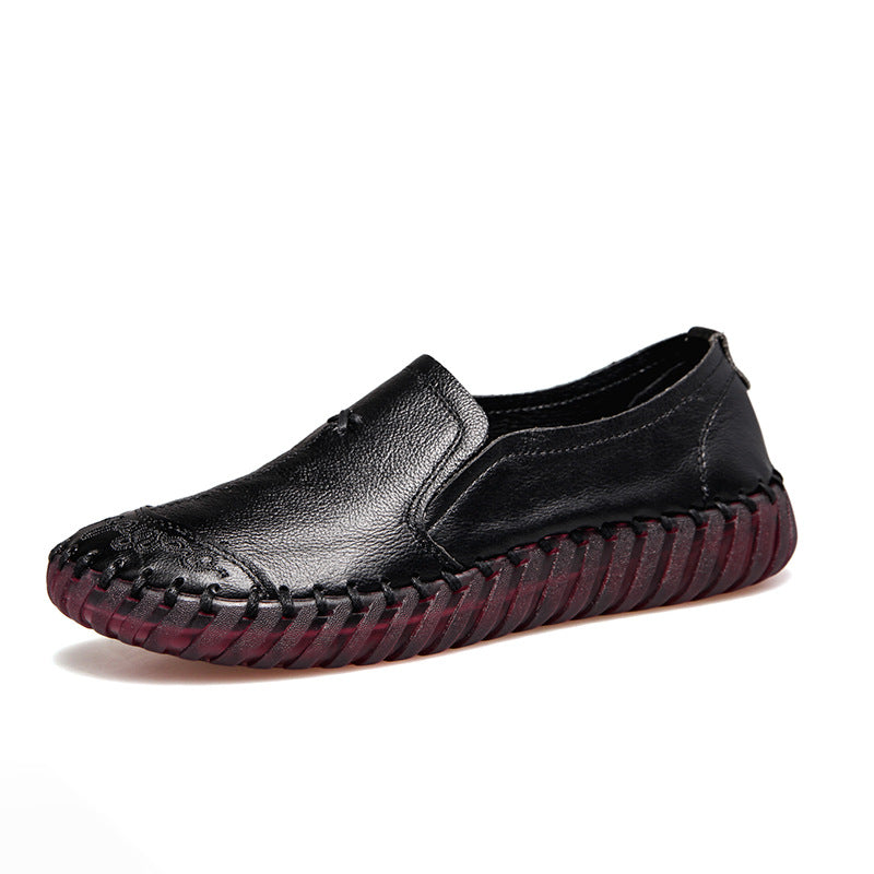 Comfortable Soft Bottom Breathable Non-slip Elders Grandma Middle-aged And Elderly Leather Shoes