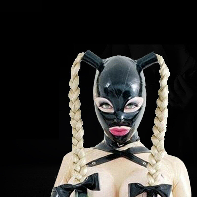 Latex Headgear Mask Braids European And American Fashion