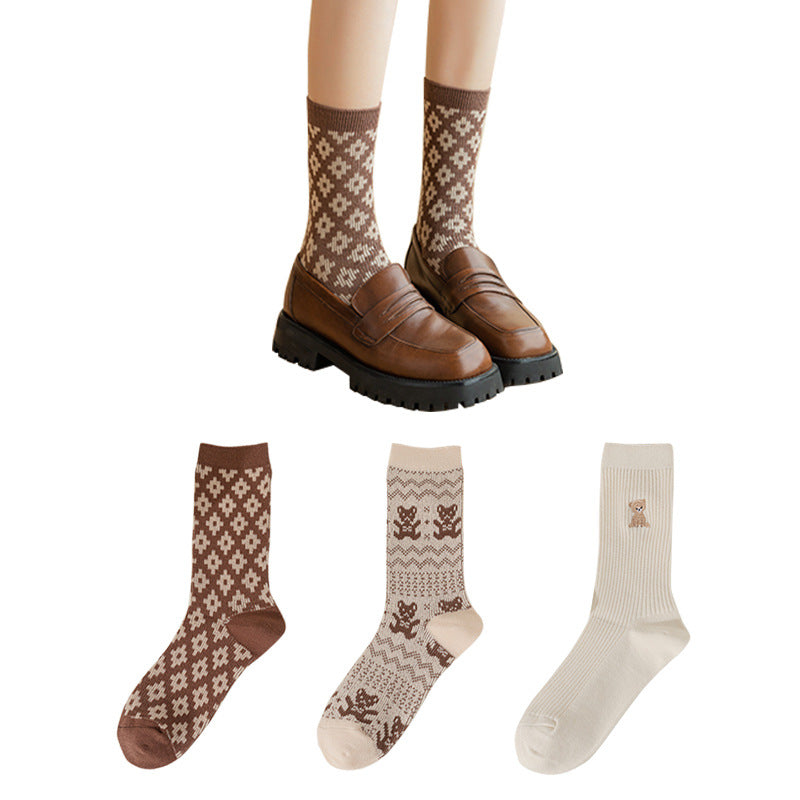 Mid-calf Bear Vintage Stockings