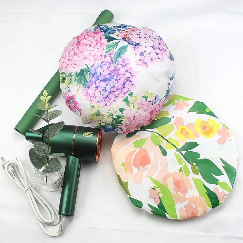Creative Rustic Printed Dustproof And Waterproof Shower Hat