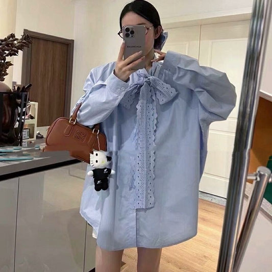 Spring And Autumn Outfit Long-sleeve Korean-style Top