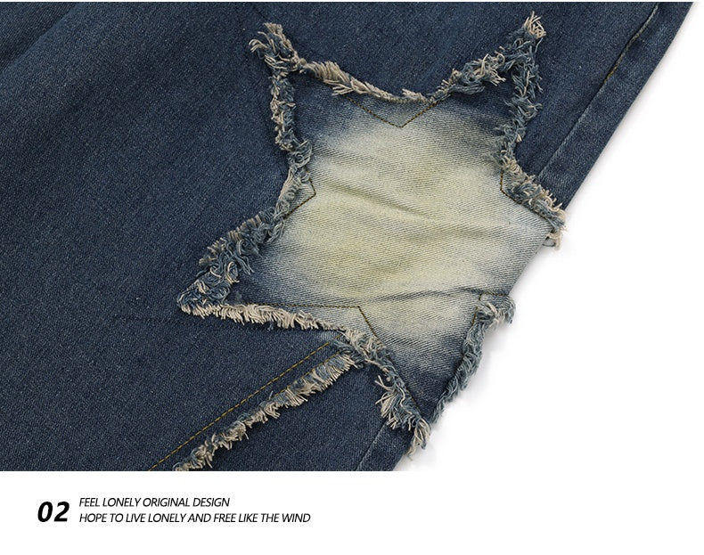 XINGX Raw Hem Wide Legs Jeans