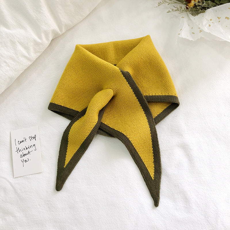 Autumn And Winter Triangle  Knitted Shawl Style Women's Outer Scarf