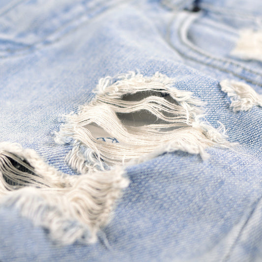 High Waist Ripped Denim Shorts