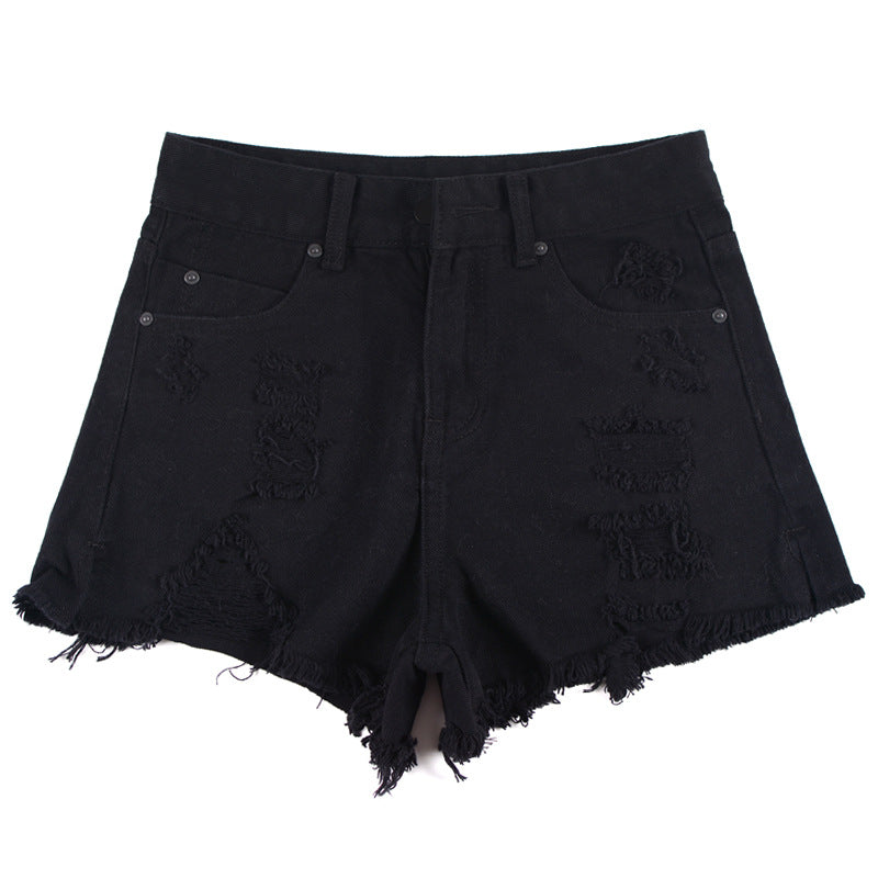 High Waist Ripped Denim Shorts