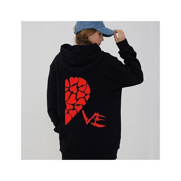 Heart Printing Large Version Thread Drop-shoulder Sleeve Loose Sweater