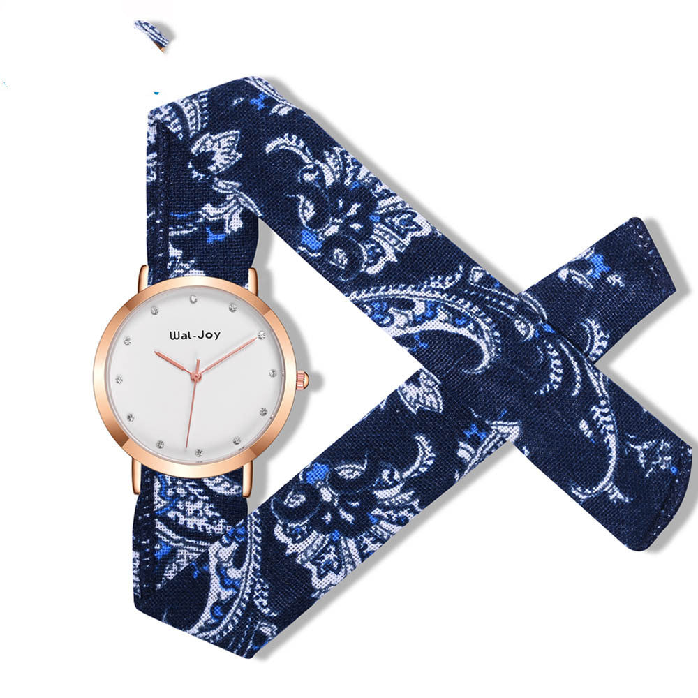 Creative Watch Printed Cloth Belt Waterproof