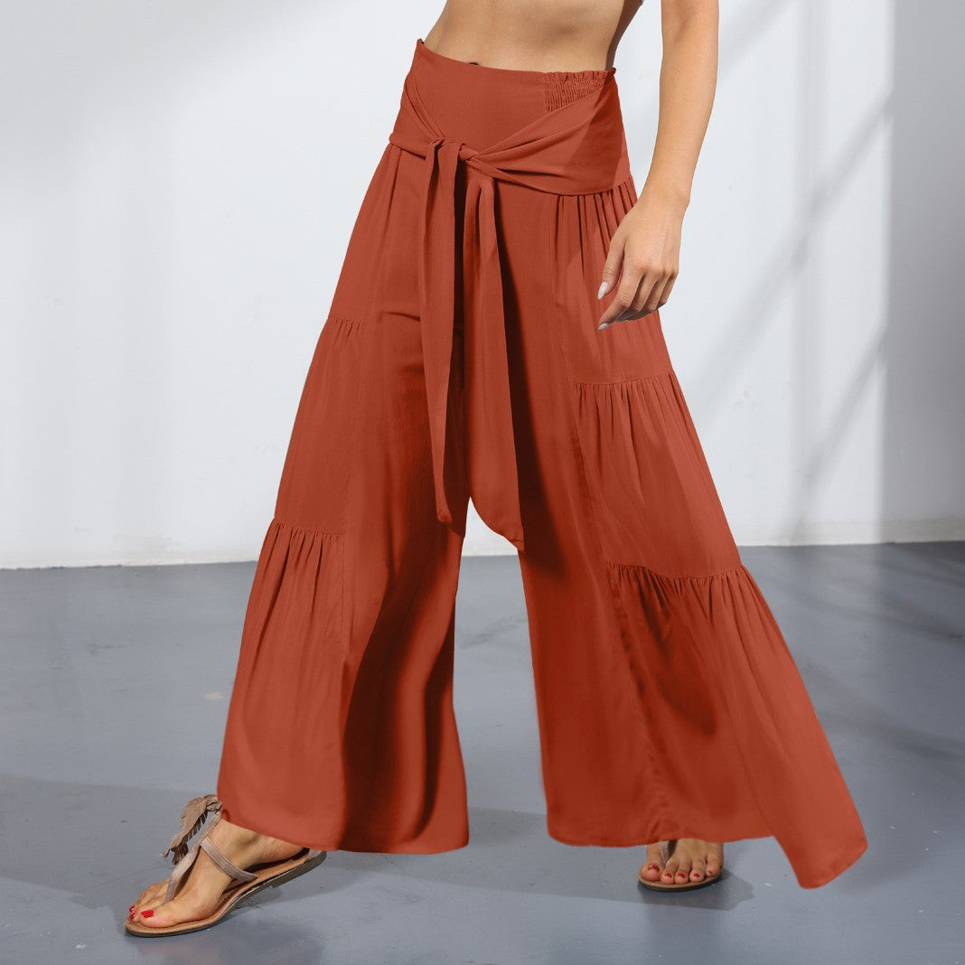 Hair Europe And The United States New Women's Pleated Loose Wide Leg Pants
