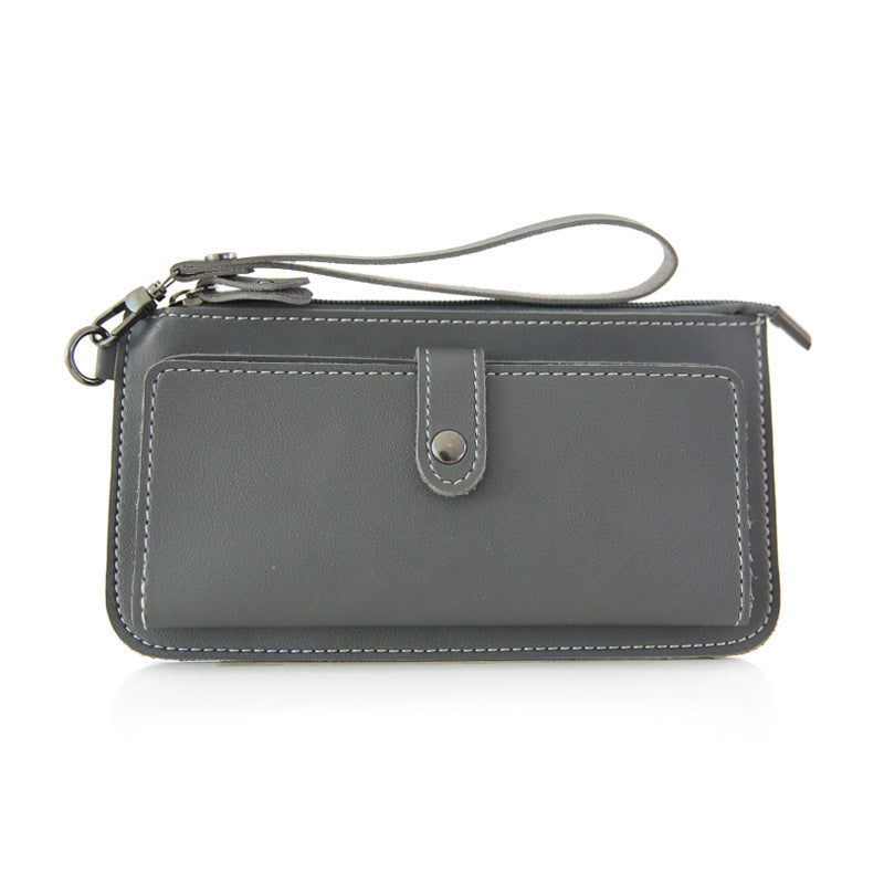 The new spring and summer women's long simple multifunctional hand clasp zipper zipper multi Card Wallet students