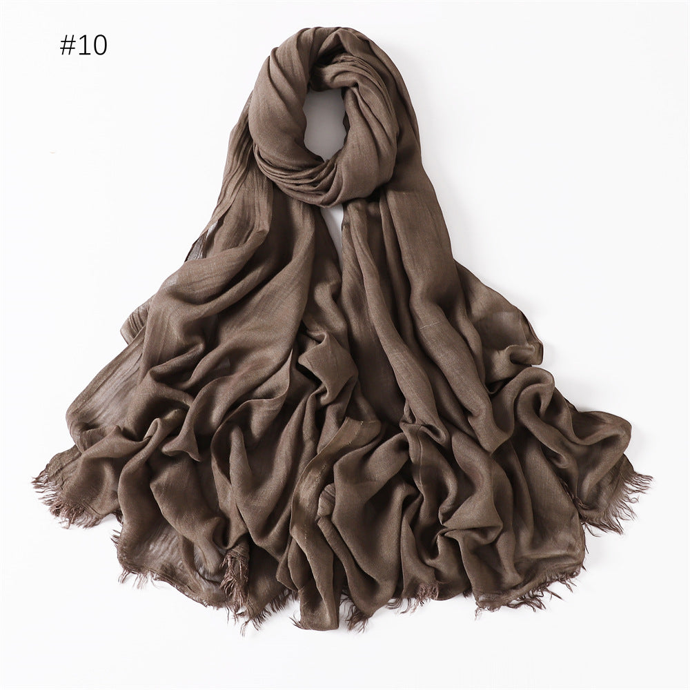 Women's Fashionable Thin Modal Monochrome Rayon Breathable Shawl Scarf