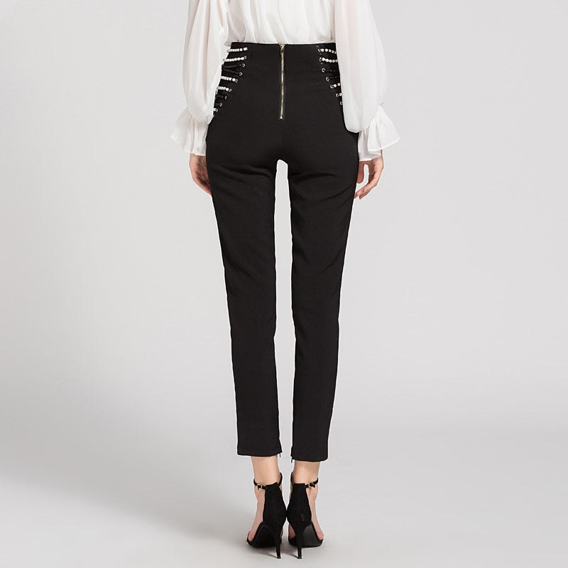High waist slim slimming trousers