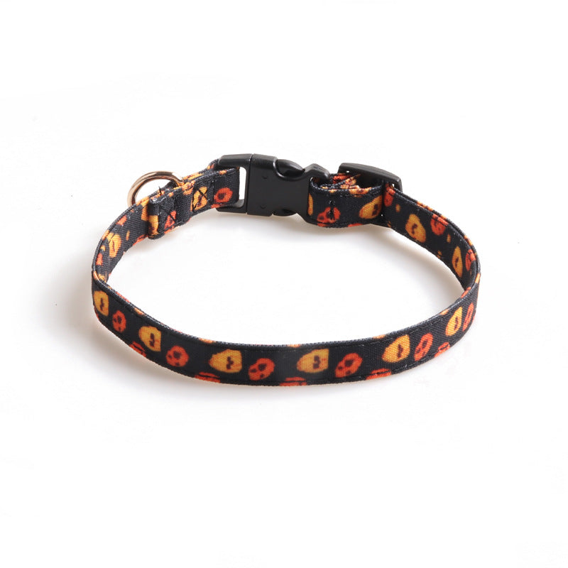 Halloween series pet collar bowknot pumpkin ghost pattern
