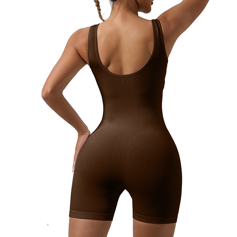 Threaded One-piece Shorts Seamless Stretch Sportswear Fitness Yoga