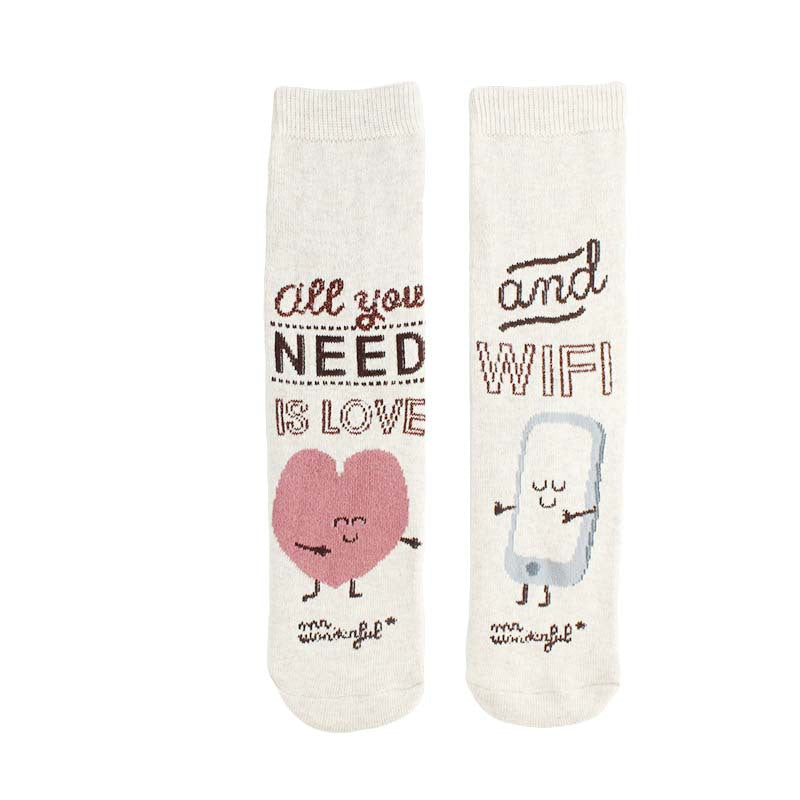 Cartoon Straight Terry Women's Socks Thickened And Warm