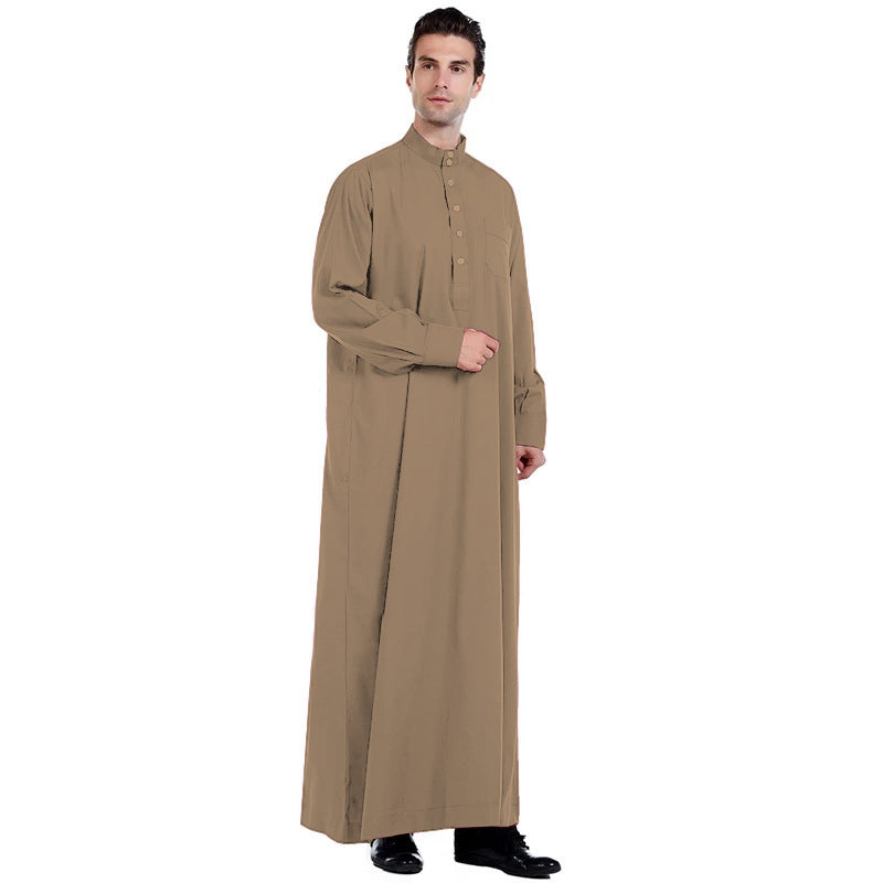 Men's robe stand collar