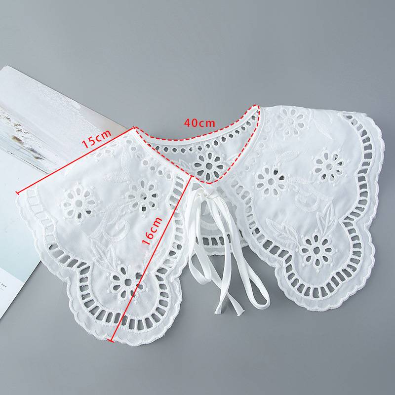 Embroidered Bow Tie Lace Bow Decorative Fake Collar
