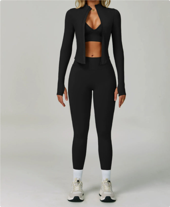 Seamless Tight Yoga Waist Outdoor Sports Suit
