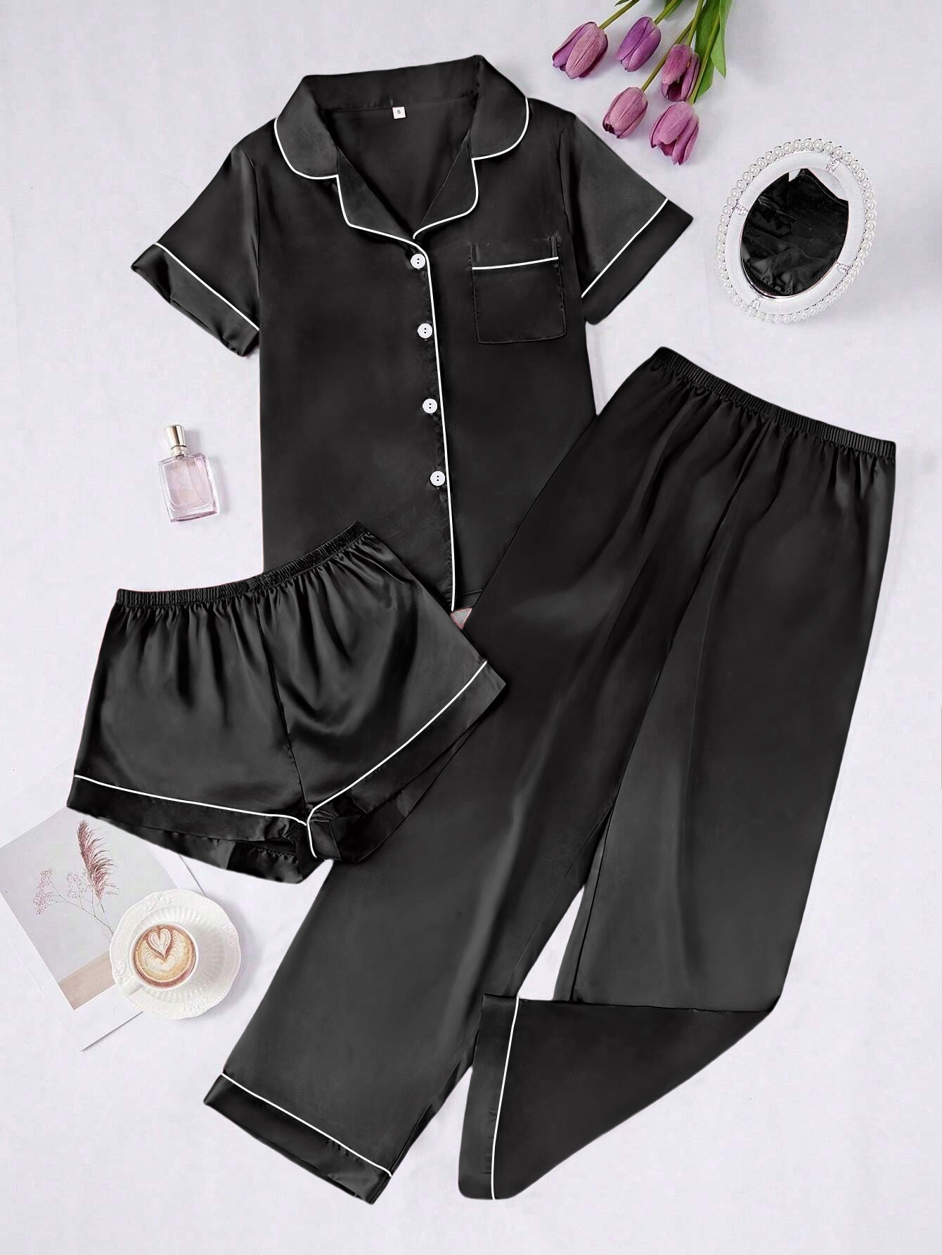 Long Pantssmooth-surface Womens Loungewear Set In French Style