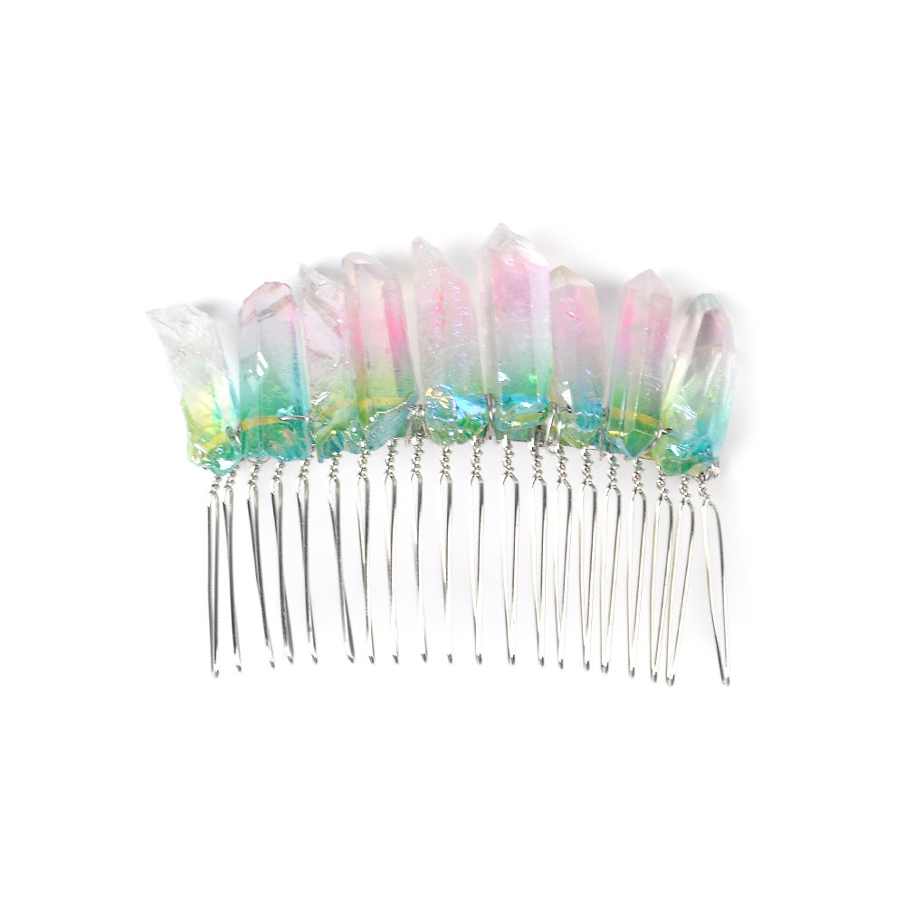 Handmade iron wire wound natural stone hairpin