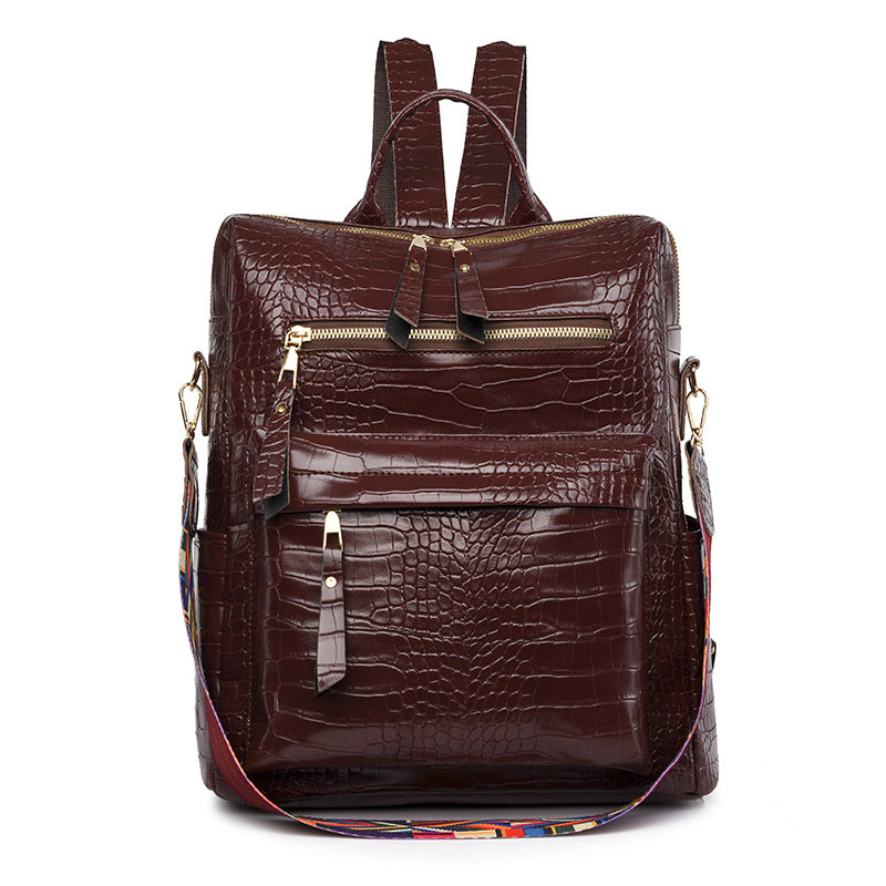 Backpack Female PU Soft Leather Women Leisure Backpack Simple Everything Large Capacity Bag