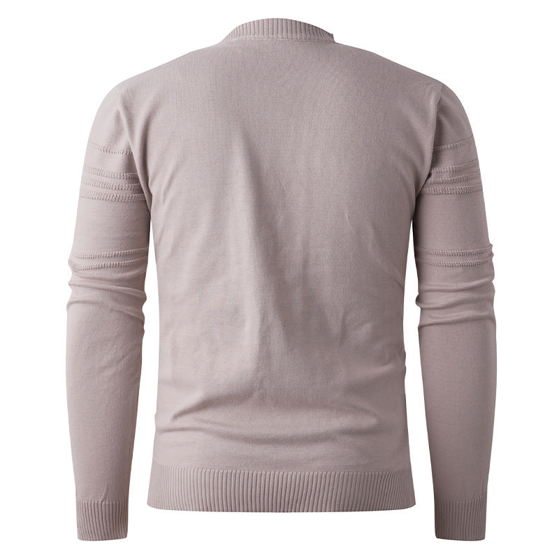 Mens Stylish Crew-neck Pullover Knit Sweater