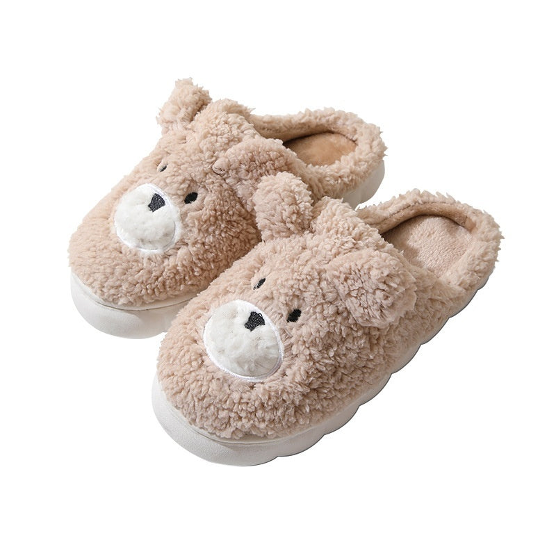 Winter New Cute Cartoon Bear Cotton Slippers Household