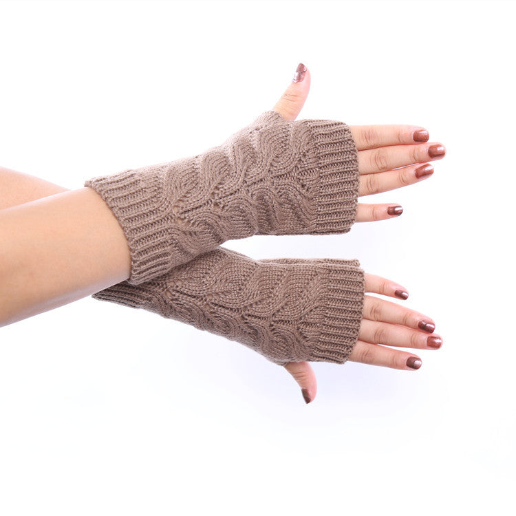 European And American New Twist Hollow Half Finger Ladies Gloves