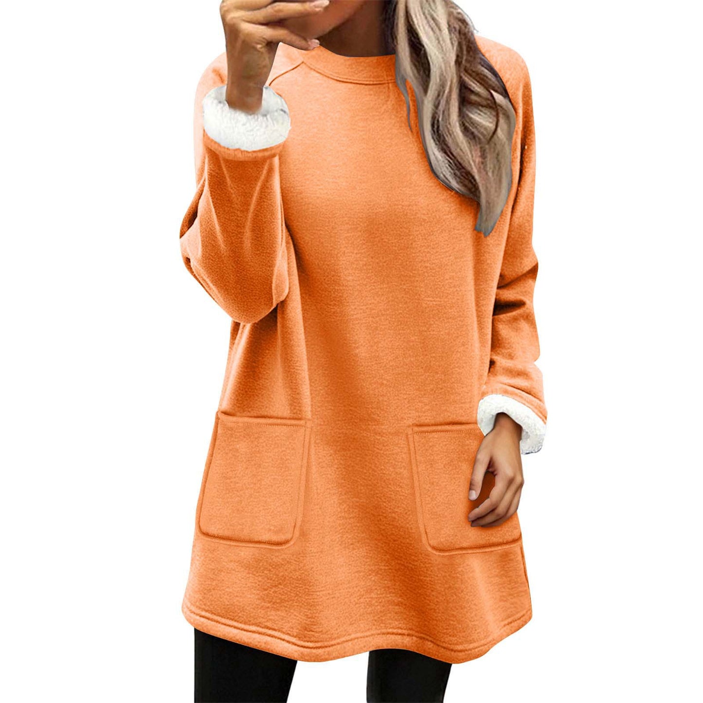 Snowman Digitaltryk Afslappet Løstsiddende Fløjlsweater med Brede Ærmer