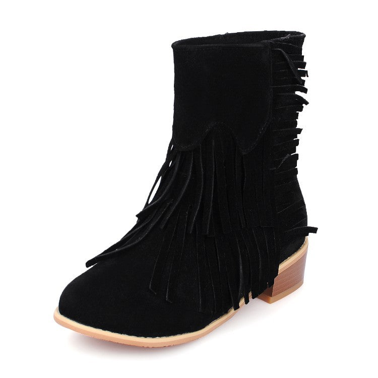 Simple Wind Suede Plus Size Short Boots