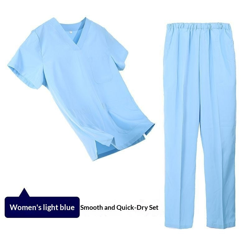 Womens Elastic Short Sleeve Surgical Gown For The Operating Room