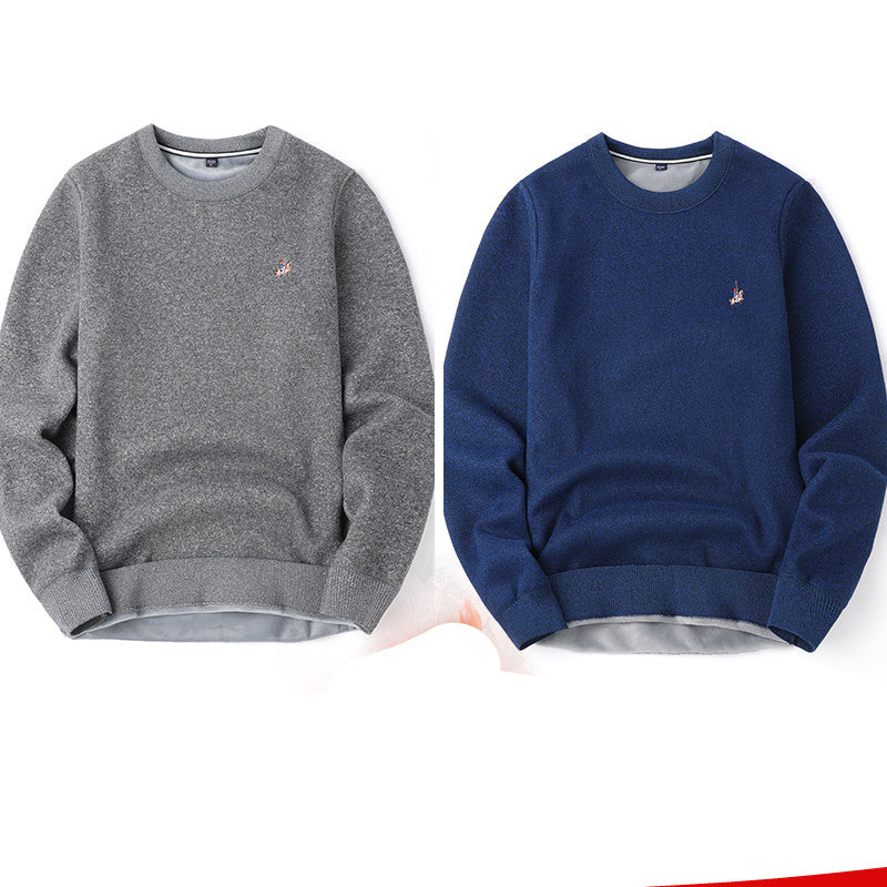 Sweater Mænd Efterår Og Vinter Plus Fløjl Fortykning Base
