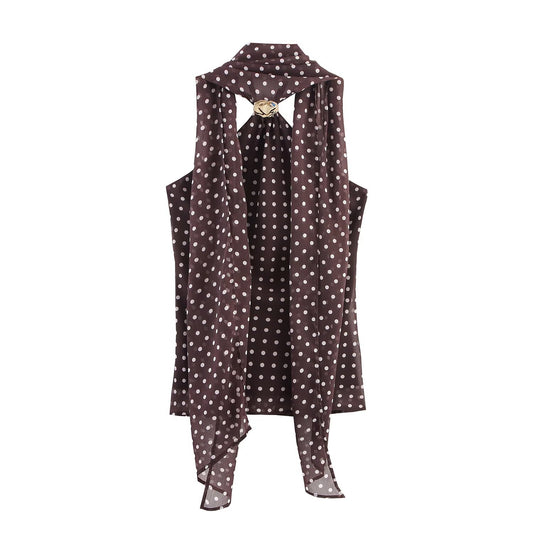 Polka Dot Halter Neck Top