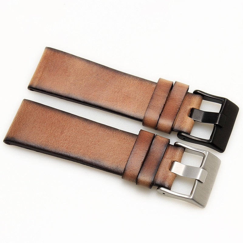 Leather Watch With Vintage Brown Cowhide