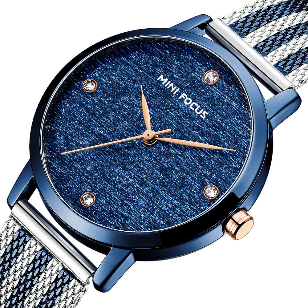 Diamond waterproof quartz watch